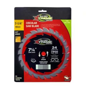 BLU-MOL Xtreme 7-1/4" Carbide Tipped Circular Saw Blade - 24 teeth