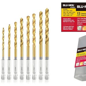 BLU-MOL® Titanium Impact Hex Drill Bit Set - 13 pc