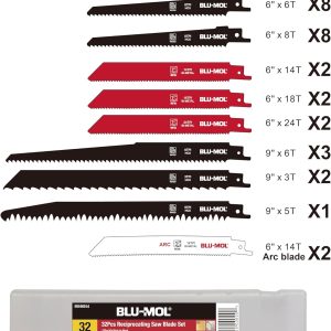 BLU-MOL® Reciprocating Saw Blade Set - 32 pc
