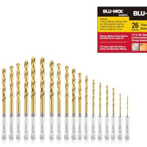 BLU-MOL® Titanium Hex Shank Drill Bit Set - 26 pc